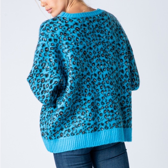 EN1 En Merci &merci Leopard 🐆 print sweater blue - Picture 3 of 3